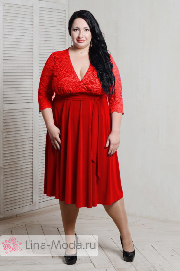 Платье 064004 ЛаТэ (Красный)